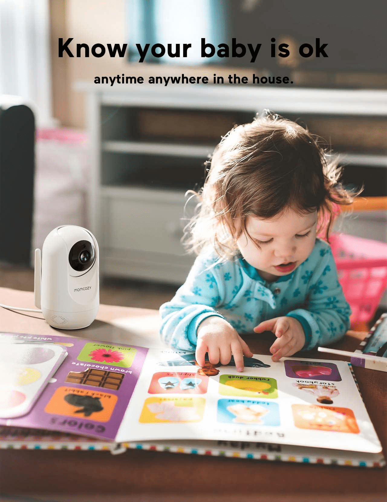 Momcozy Video Baby Monitor, 5'' Display, 1080P HD, Infrared Night Vision, Long Range, 2-Way Talk