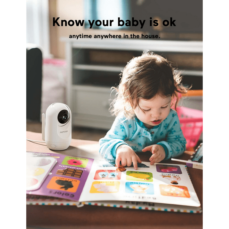Momcozy Video Baby Monitor, 5'' Display, 1080P HD, Infrared Night Vision,  Long Range, 2-Way Talk 