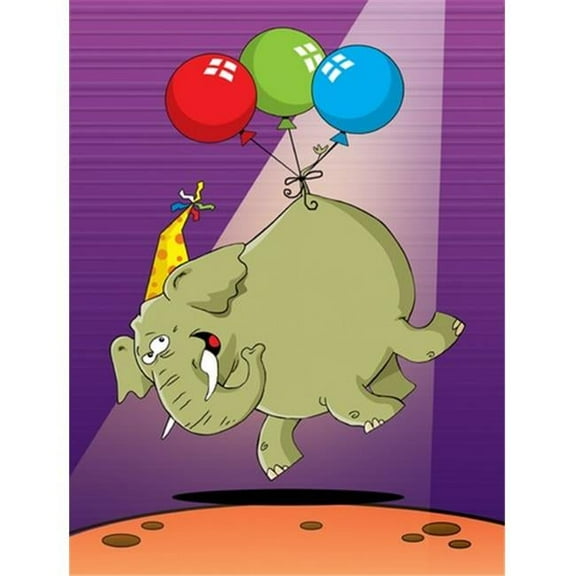 Happy Birthday Elephant Flag Garden Size