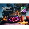 thumbnail image 5 of Portable Bluetooth Speaker with 2 Microphones & Tripod, 120W Output, Upto10H Playtime, On-The-Go Party Box Karaoke with Built-in RGB Lights Strong Vibration IPX6 Splashproof (Black), 5 of 5
