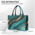 thumbnail image 3 of Large Capacity Tote Bag,Teal Gold Marble Wave Dot Pattern Handbag Fashion Luxury Tote Bag,15.7"x13"x 5.1" Inches,Laptop Compatible, 3 of 6