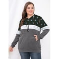 thumbnail image 3 of JuneFish Women's Plus Size Long Sleeve Sweatshirts Color Block Hoodies Pullover with Pocket, 3 of 7