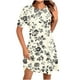thumbnail image 1 of Vestido Corto para las Mujeres Cuello Redondo Manga Corta Impresa Suéter, Moda Casual Estilo Línea, 1 of 5