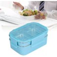 thumbnail image 4 of 304 Stainless Steel Lunch Box, Double Layer Lunch Box, Food Storage With Compartment For Adults, Kids, Office, School Trip(blue), 4 of 5