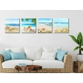 thumbnail image 2 of Beach Wall Art Bathroom Paintings Decor Seashell Starfish Nature Canvas Pictures Blue Ocean Theme Decorations Posters Contemporary Nautical for Bedroom…, 2 of 6