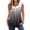 Black, variant on Women's Blouse Gradient Printed Sleeveless Pleated Button Patchwork V-Neck Fake Two-Piece Top Casual Fashion Pullover Shirt, Black XXL