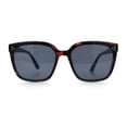 thumbnail image 3 of Womens Oversized Inset Lens Classy Minimal Fashion Horn Rim Sunglasses Tortoise - Black, 3 of 8