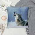 thumbnail image 2 of Orinice Wolf Snow Sky Graphic Decorative Throw Pillow Cover for Home Couch Living Room Bed Sofa, Winter Soft and Durable Design, 1PC 22x22in, 2 of 5