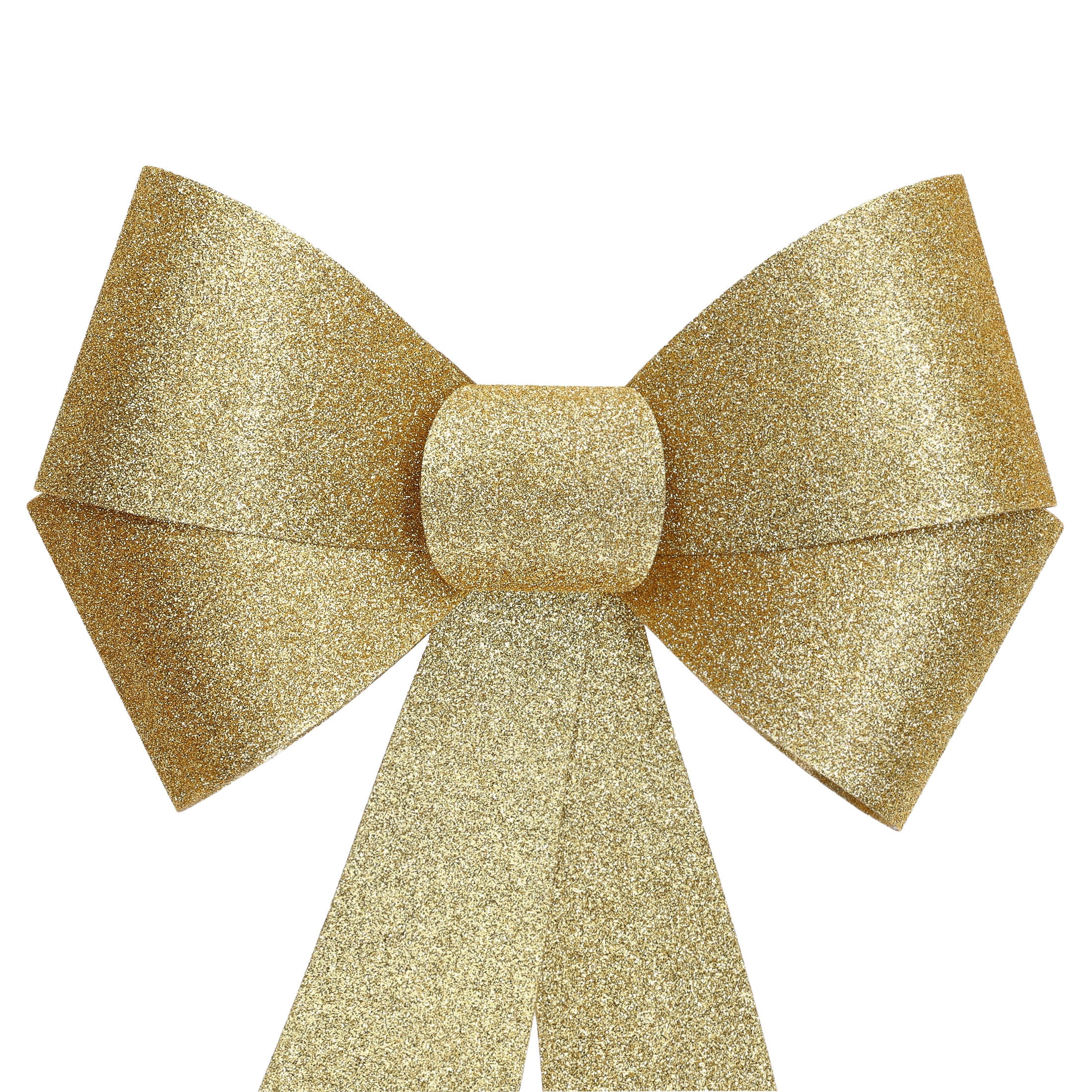 Gold Glitter Plastic Decorative Christmas Bow, 16", by Holiday Time