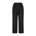 thumbnail image 4 of Capris for Women Casual Summer Straight Leg Crop Pants Loose Comfy Drawstring Beach Capri Pants with Pockets, 4 of 7