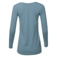 thumbnail image 3 of A2Y Women's Basic Solid Soft Cotton Long Sleeve V-neck Top T-shirt Cement 1XL, 3 of 3
