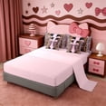 thumbnail image 3 of Erosebridal Personalized Leopard Bowknot 7-Piece Twin Bedding Sets,Pink Cheetah Print Kids Bedding Comforter Set,Reversible pink, 3 of 7