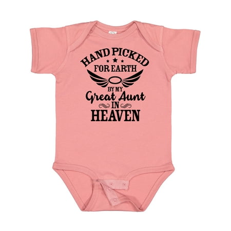 

Inktastic Handpicked for Earth by My Great Aunt in Heaven Gift Baby Boy or Baby Girl Bodysuit