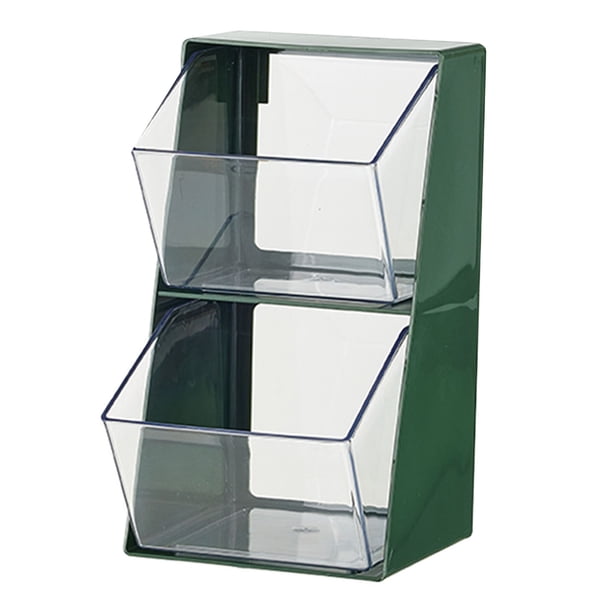 CAJA DE ALMACENAMIENTO TRANSPARENTE DE DOBLE CAPA, REJILLA DE TÉ DE DOBLE CAPA TRANSPARENTE PARA COSMÉTICOS PARA JUGETES