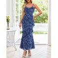 thumbnail image 5 of Merokeety Womens Summer Dresses Floral Spaghetti Deep V Neck Backless Asymmetric Maxi Dress Dustyblue xl, 5 of 9
