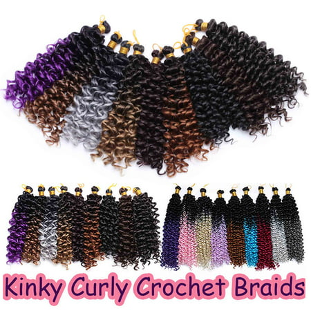 S-noilite 14 Inches Afro Marley Bob Crochet Hair Full Head Hair Marlibob Crochet Braids Hair Extension Kinky Curly Afro Kinky Bundle Wand Curly Dreadlocks Water Wave Coffee Brown (Best Kinky Curly Hair Extensions)