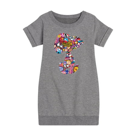 

Peanuts - Snoopy Silhouette Pattern - Toddler And Youth Girls Fleece Dress