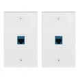 thumbnail image 1 of 2-Pack 1 Port Ethernet Wall Plate, RJ45 Cat6 Female to Female Jack Inline Coupler Face Plates, 1-Port, 1 of 8