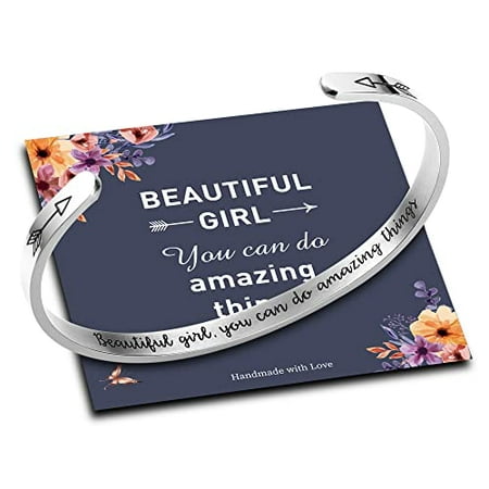 M MOOHAM Teen Girls Bracelet Inspirational Gifts, Teenage Girls Bracelet Jewelry Graduation Gifts for Her, Beautiful Girls You Can Do Amazing Things