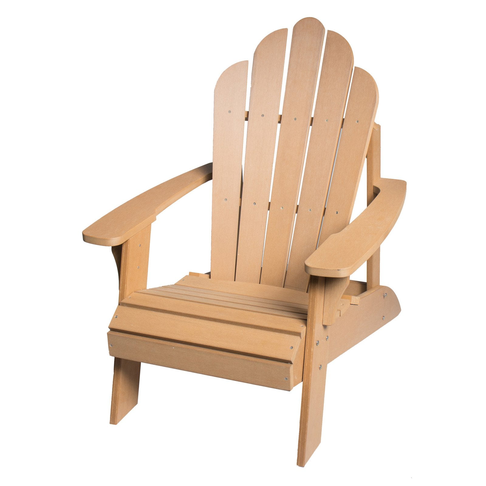 Composite Wood Outdoor Adirondack Chair - Natural Wood Color - Walmart.com