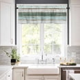 thumbnail image 3 of Kitchen Curtains Valance and Tiers 3 Piece Set, Vintage Farm Green Texture Gradient Wood Grain Short Window Treatments Rod Pocket Tier and Valance for Cafe Laundry Room Bathroom 24-Inch Tier Set, 3 of 6