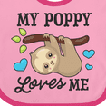 thumbnail image 4 of Inktastic My Poppy Loves Me with Sloth and Hearts Boys or Girls Baby Bib, 4 of 4