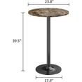 thumbnail image 2 of BOBOKY Bistro Pub Table Round Bar Height Cocktail Table Metal Base MDF Top Obsidian 23.8-Inch Top, 39.5-Inch Height (1 - Pack)Faux Marble, 2 of 8