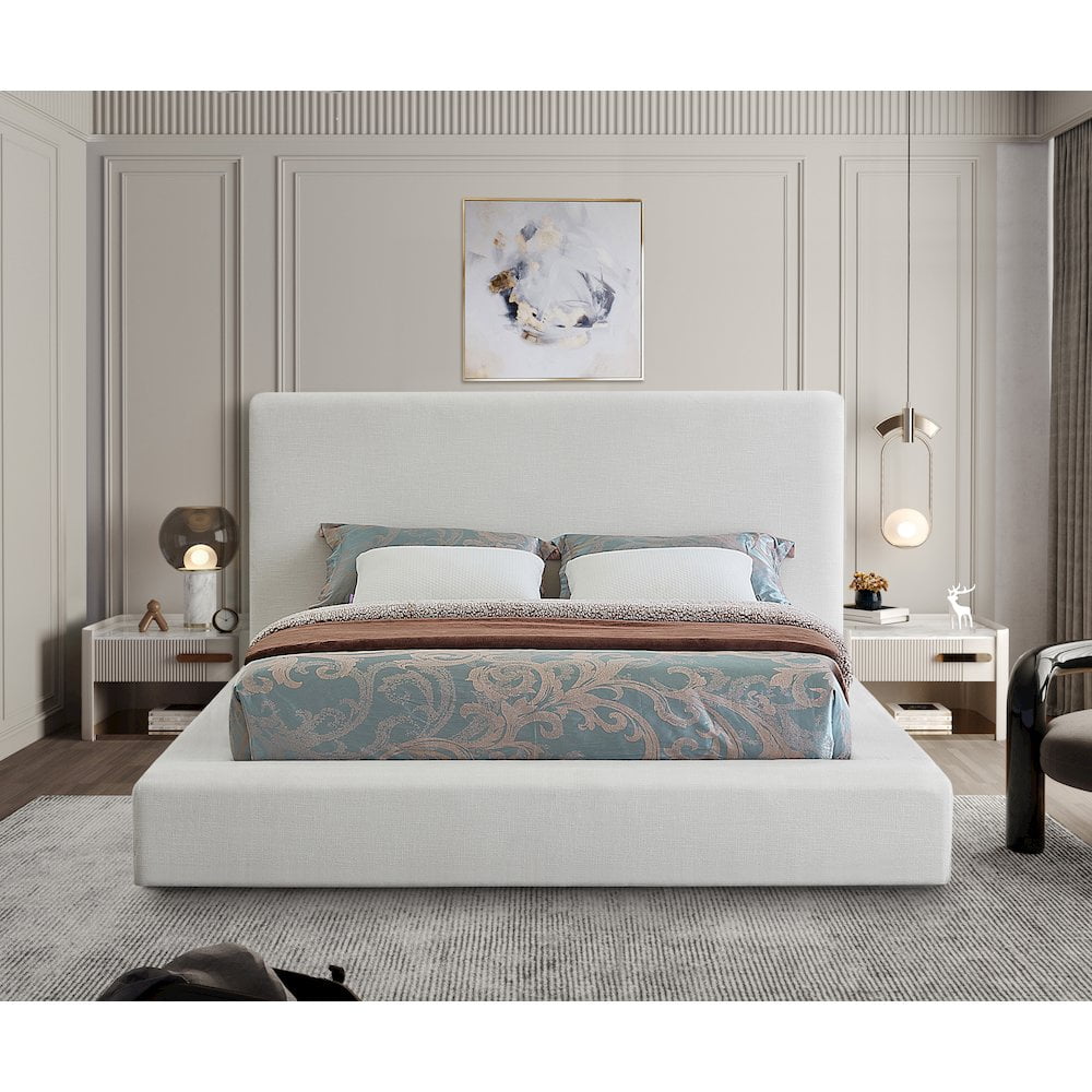 Meridian Furniture Devin Full Contemporary Standard Bed, Cream