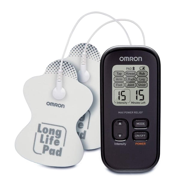 Estimulador muscular OMRON Max Power Relief TENS, terapia de masaje simulado para dolor lumbar, brazo, hombro, pierna, pie y artritis, alivio del dolor sin medicamentos (PM500)