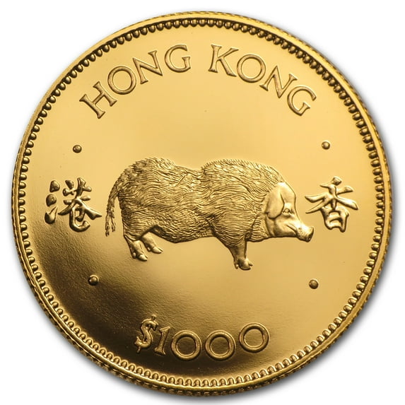 1983 Hong Kong Proof Gold $1000 Year of the Pig