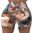 thumbnail image 2 of Haiem Playful Cat No Front Seam Biker Shorts for Women Yoga Workout Gym Bike Shorts with Tummy Control Moisture-Wicking-X-Large, 2 of 9