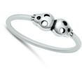 thumbnail image 4 of Simple Goth Skull Spooky Fun Ring .925 Sterling Silver Band Jewelry Female Male Unisex Size 9, 4 of 4