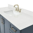 thumbnail image 5 of ARIEL Taylor 60" Midnight Blue Bathroom Vanity, 1.5" Edge Carrara Quartz Countertop & Splash, Rectangular Sink, 2 Soft Closing Doors, 9 Full Extension Dovetail Drawers, Toe Kick, Satin Brass, 5 of 9