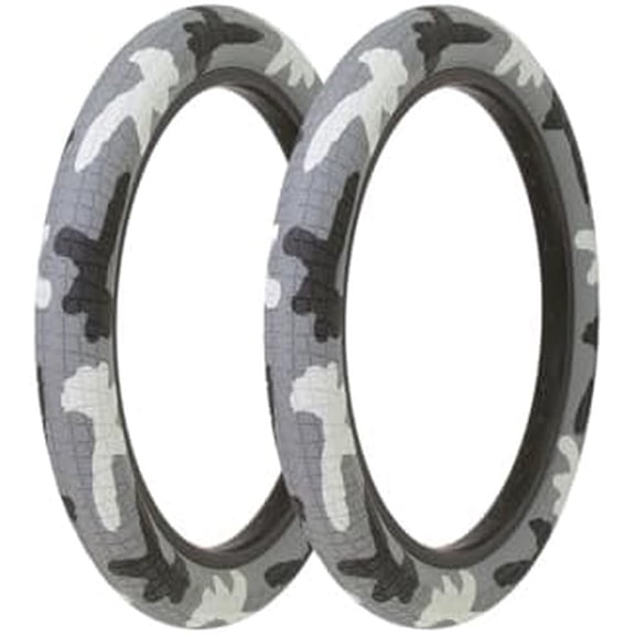 Bicycle 20" x 2.30" Black/Light-Gray/White Army Mix Camo 2 Tires AL-2182 Smooth Semi-Slick BMX Style Tread | (Two Tire)$$Sport & Recreation Other