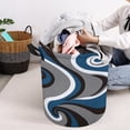 thumbnail image 7 of Modern Art Geometric Blue White Large Dirty Clothes Hamper Foldable Laundry Basket with Handles for Bedroom Bathroom, 7 of 7
