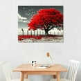 thumbnail image 3 of Nawypu Wall Art for living Room Landscape Red Tree Canvas Wall Art Modern art decor Canvas print Artwork Contemporary Nature Pictures Painting Giclee Prints Framed Ready to Hang, 3 of 5