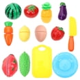 thumbnail image 5 of KAKOWELY 13 piezas de juguetes de corte de comida, frutas y verduras de imitación, juguetes para cortar comida falsa, 5 of 5