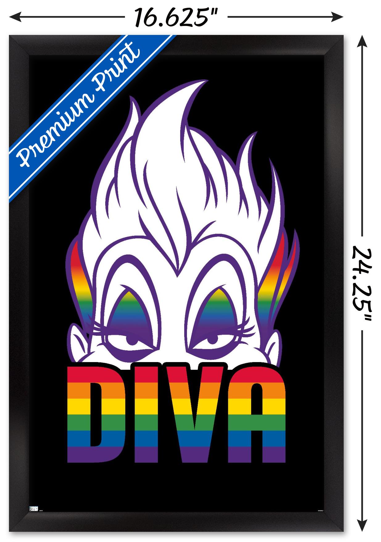 Disney - Ursula - Diva Wall Poster, 14.725" x 22.375" Framed