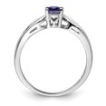 thumbnail image 2 of 925 Sterling Silver Polished Created Sapphire Ring Size 7 - .56 cwt -  Jewelry Gift for Mom, 2 of 3