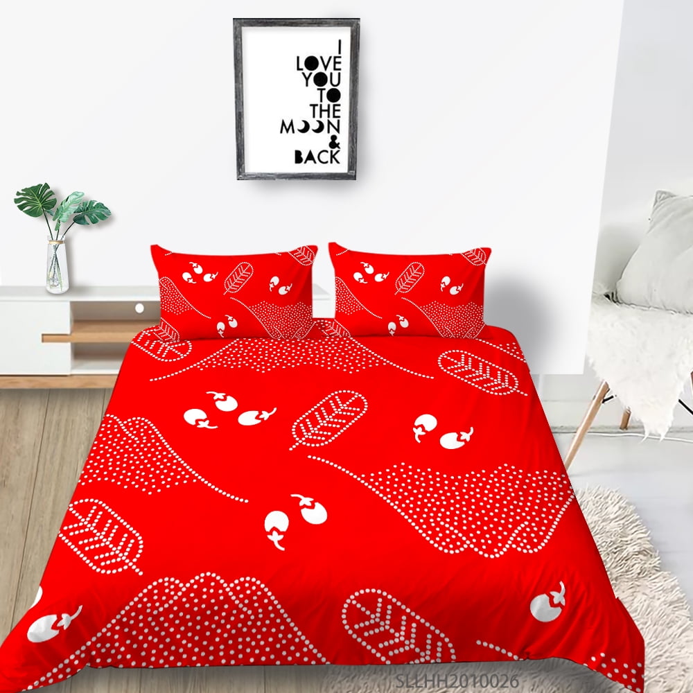Flower And Bird Printed Luxury Duvet Cover Set With Pillowcase Home