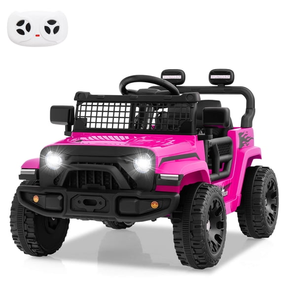 Costway 12V Kids Ride on Truck Car Battery Powered Electric Vehicle with Remote Control Pink