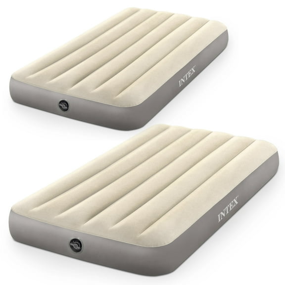 Intex Dura-Beam Series Single Height Inflatable Airbed, Twin (2 Pack)