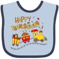 thumbnail image 3 of Inktastic Happy Thanksgiving Turkey Train with Food Boys or Girls Baby Bib, 3 of 4