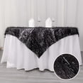 thumbnail image 3 of Efavormart 72" Black Metallic Fringe Shag Tinsel Square Polyester Table Overlay, 3 of 5