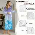 thumbnail image 6 of SEANATIVE Women's Long Sleeve Sleep Shirt Soft Full-Length Nightgown Button Front Housecoat Elegant Pajama Dress for Travel Home, XL, Snowflake Mermaid Scale Print Violet Blue, 6 of 7