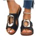 thumbnail image 5 of Mujeres Zapatillas de Verano Moda Casual Color Sólido Pescado Boca Gruesa Cuña Inferior, 5 of 8