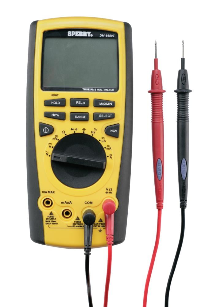 Sperry Instruments Dm6650T True Rms Digital Multimeter, 10 Function, 10 Auto Range