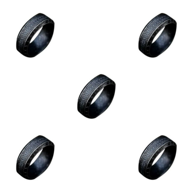 Qarigey Anillos vintage Anillo de acero para hombres Regalos para amigos Negro antiguo 7 Type2 NO2