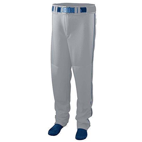 Augusta Sportswear MEN'S SERIES BASEBALL PANT WITH PIPING S Silver Grey