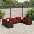 thumbnail image 2 of vidaXL 9 Piece Patio Lounge Set with Cushions Gray Poly Rattan, 2 of 177